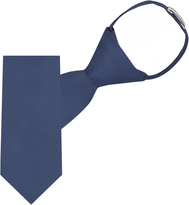 Jacob Alexander Boy's 11" Pretied Solid Color Zipper Tie - Image 1